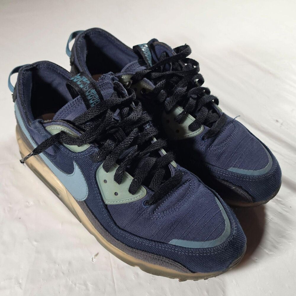 Nike Air Max 90 Terrascape Midnight Navy Aqua Shoes DV7413-400 Men's Size 10.5